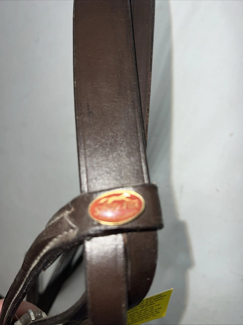 New Silver Fox Brown Draft Snaffle Bridle #20-8555-7 BB-14