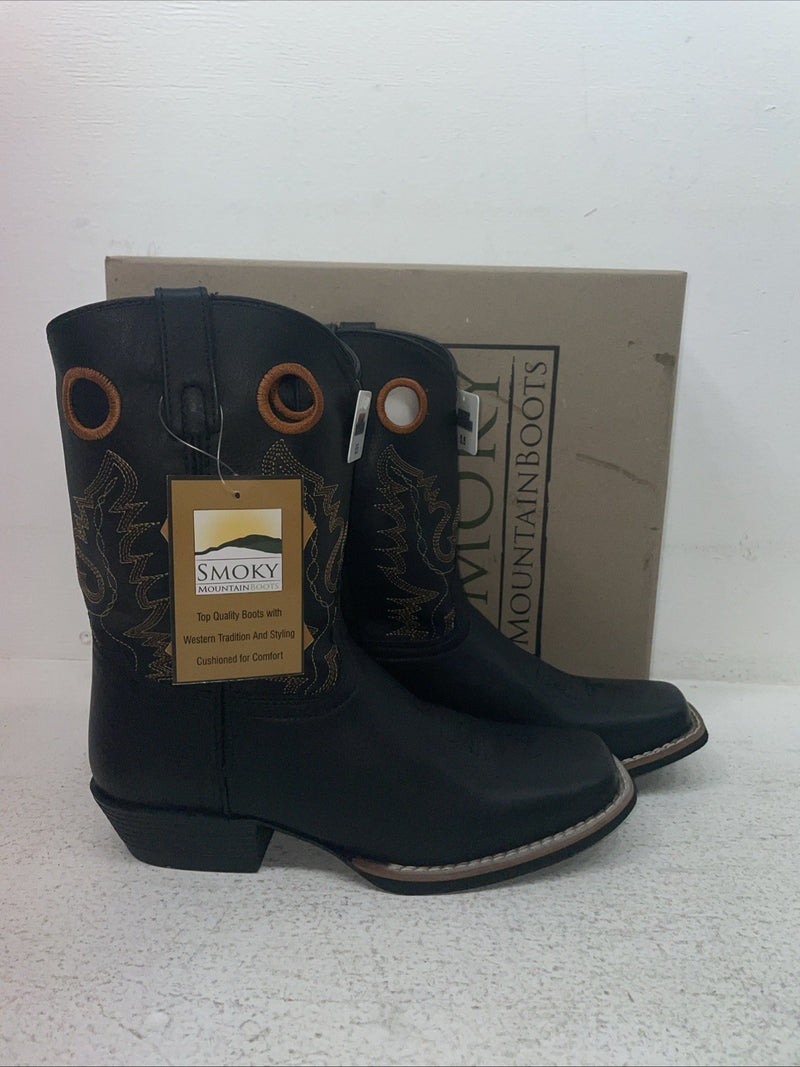 New Youth Black Smoky Mountain Cowboy Boots. 3242 Y 5.5 5 1/2. 2-140