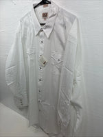 New Men’s ELY Cattleman White Designed Long Sleeve Pearl Snap 19.5 X 36 3XL T-47