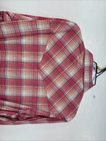 New Women’s Cumberland Pink Plaid Long Sleeve Pearl Snap Large GG-75