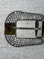 New Black And White Genuine Leather Nocona Rainbow Bling M Belt #N1330999 Z-27