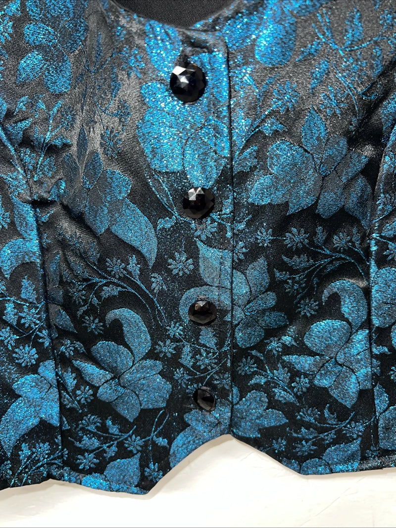New Women’s 1849 Authentic Ranchwear Blue Western Show Vest XXL #3165 UU-24