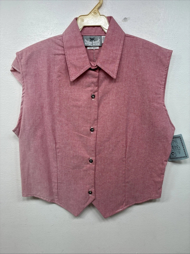 New Women’s Cowboy Threads Pink Sleeveless Button Up Size Small TT-85