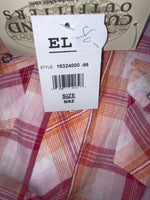 New Women’s Pink Plaid Cumberland Outfitters Long Sleeve Button Up Shirt L 3B-20