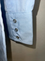 New Men’s Blue ELY cattleman Pearl Snap Long Sleeve Shirt. 15.5x33 M I-28