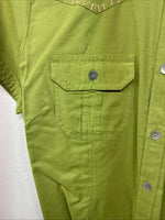 New Women’s Gordon James Green Short Sleeve Button Up Large KK-75