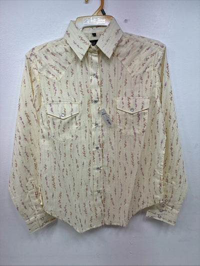 New Women’s White Horse Yellow Floral Long Sleeve Floral Small DD-96