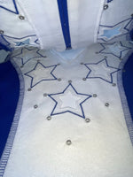 New Kids Blue White And Stars 1849 Cut Off Zip Up Vest S #77872 3B-66
