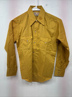 New Kids Tem Tex Yellow Long Sleeve Pearl Snap Size 12 Large LL-25