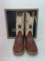 New Children’s Brown DBL Barrel Cowboy Boots. 4451402 2.5 2 1/2. 23-138