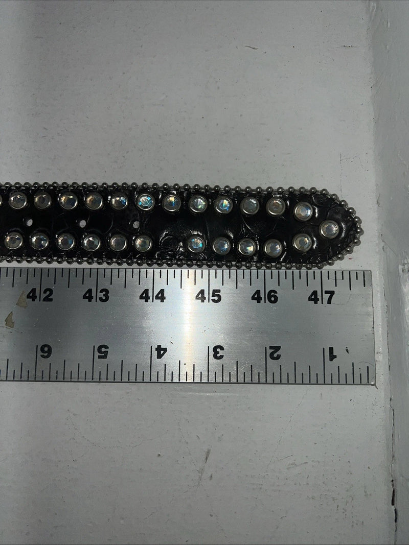 New Black Nocona Genuine Leather Bling Belt Large #N3424601 W-15