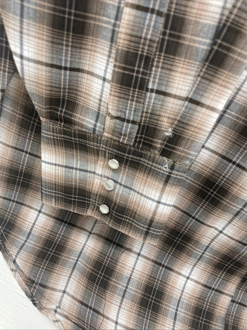 New Men’s ELY Cattleman Tan Long Sleeve Pearl Snap 3XL E-34
