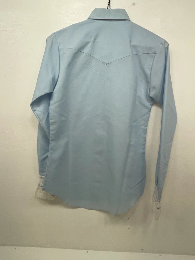 New Women’s Blue H Bar C Long Sleeve Button Up Shirt 3B-97