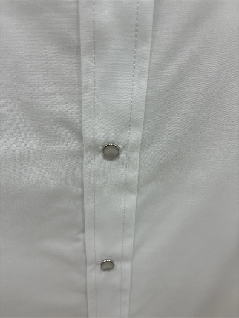 New Men’s ELY Cattleman White Long Sleeve Pearl Snap 19.5 2XL F-56