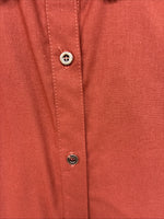 New Women’s Cowboy Threads Orange Blue Short Sleeve Button Up Medium YY-86