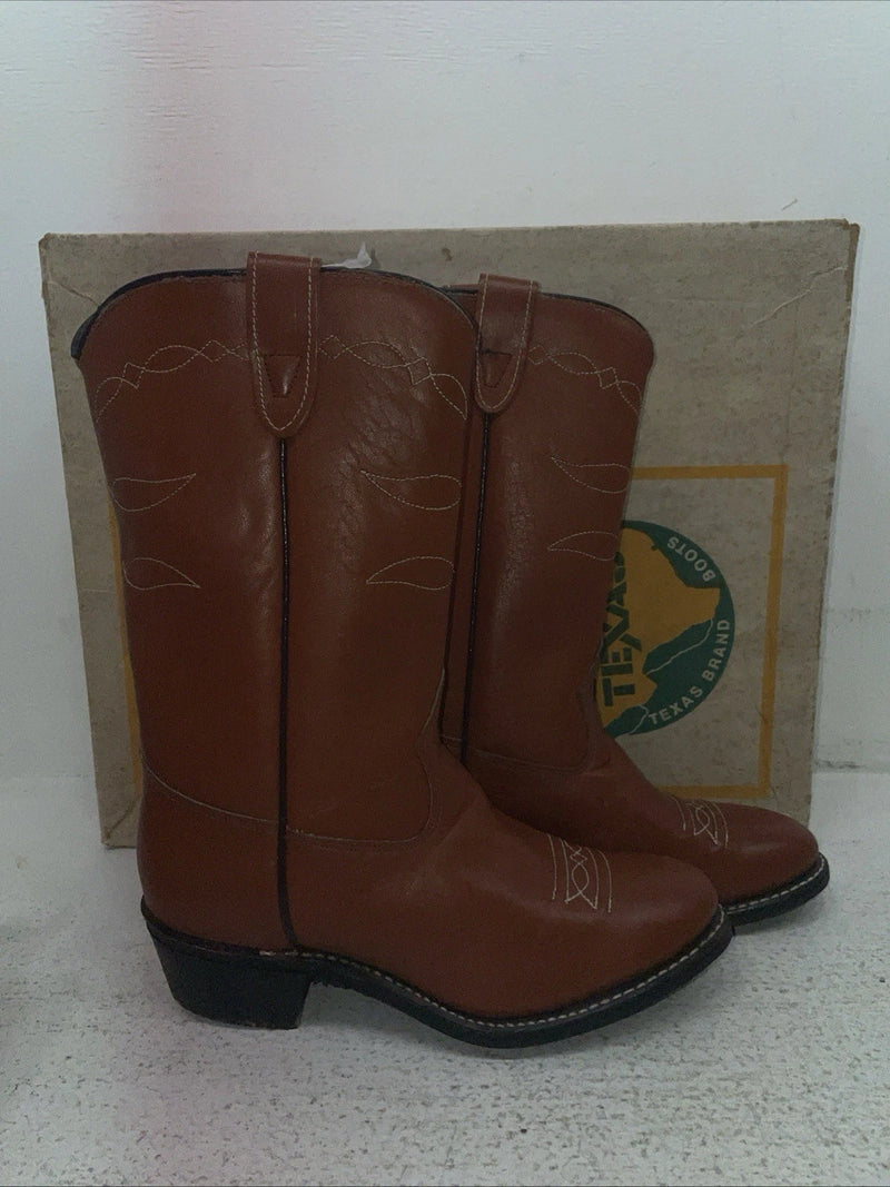 New Children’s Brown Texas Brand Cowboy Boots. B 111 4.5 4 1/2 D. 2-82