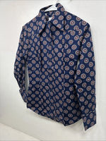 New Women’s Tem Tex Blue design Long Sleeve Pearl Snap Size 32 KK-51