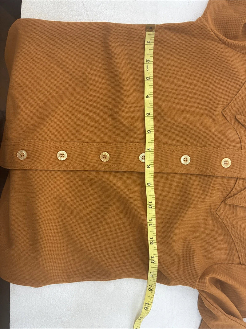 New Kids Lady Western Orange Long Sleev Button Up Size 10 TT-35 