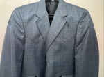 New Men’s Circle S Blue Plaid Suit Jacket 46R #25832 X-606