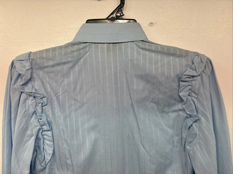 New Women’s ELY Champion Blue Long Sleeve Pearl Snap Medium KK-39