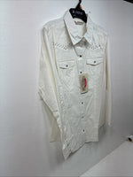 New Women’s Cumberland White Gem Long Sleeve Pearl Snap Medium LL-83