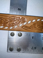 New Brown Genuine Leather Tooled 32” Belt #1442B Z-62