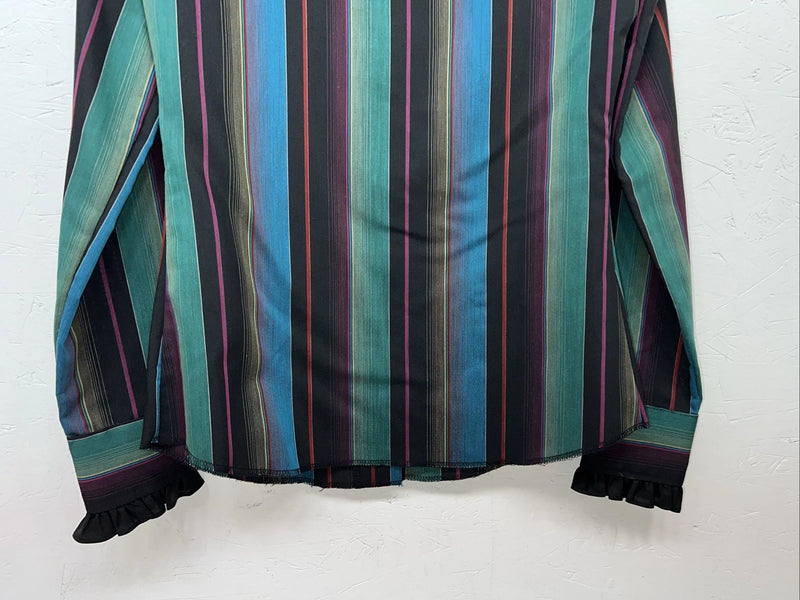 New Women’s HbarC California Ranchwear Multicolor Long Sleeve Button Up S 3C-43