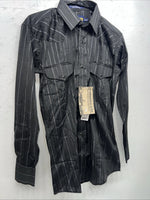 New Men’s Black Panhandle Slim Pearl Snap Long Sleeve Shirt. 14.5x33 S I-46