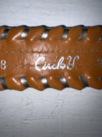 New Brown Genuine Leather Circle Y Weaved 28” Belt #8398 JJ-124