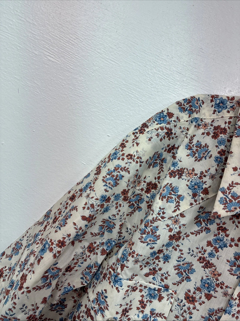 New Women’s Champion Western Floral Long Sleeve Pearl Snap Size 15 KK-120