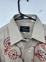 New Women’s Champion Western Brown Design Long Sleeve Pearl Snap 15.5 MM-39