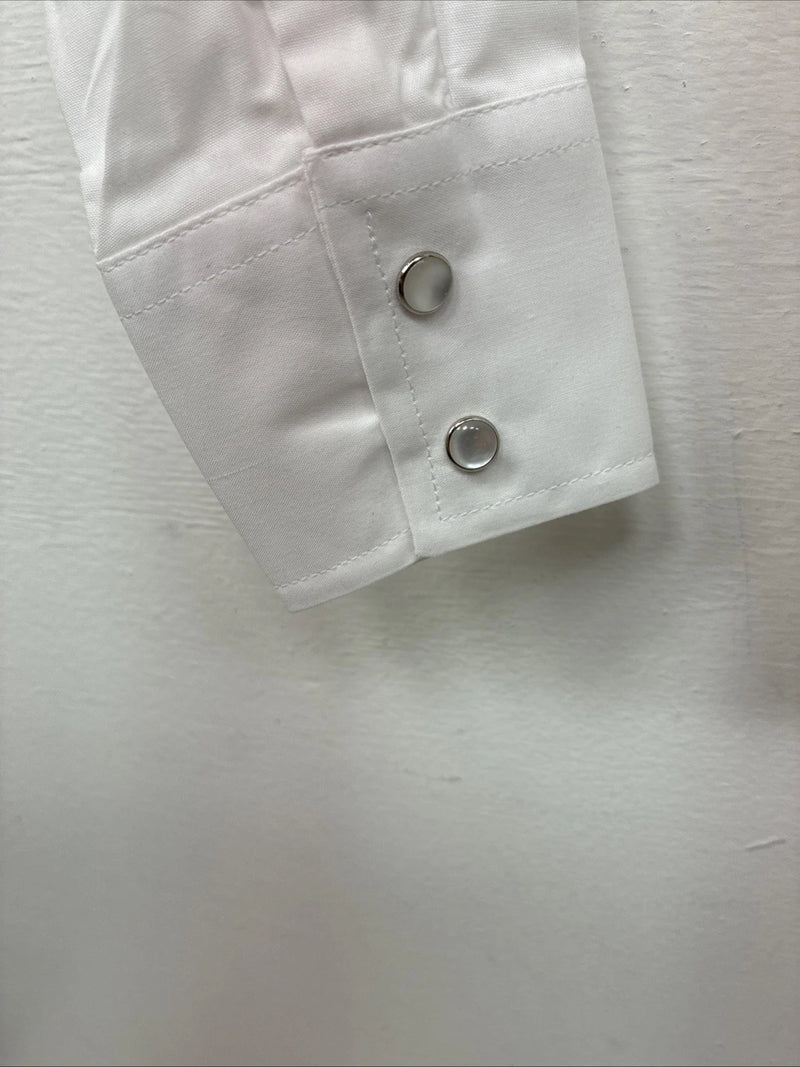 New Kids ELY Cattleman White Long Sleeve Pearl Snap Size Boy 8 YY-64