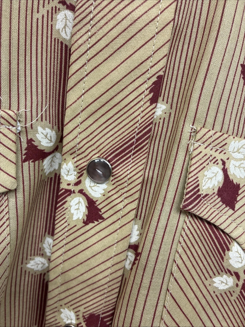 New Women’s ELY Plains Yellow Red Floral Long Sleeve Pearl Snap 16 X 33 II-9