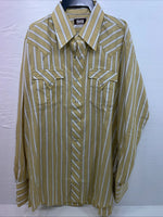 New Men’s Fenton Yellow Long Sleeve Pearl Snap Medium B-96