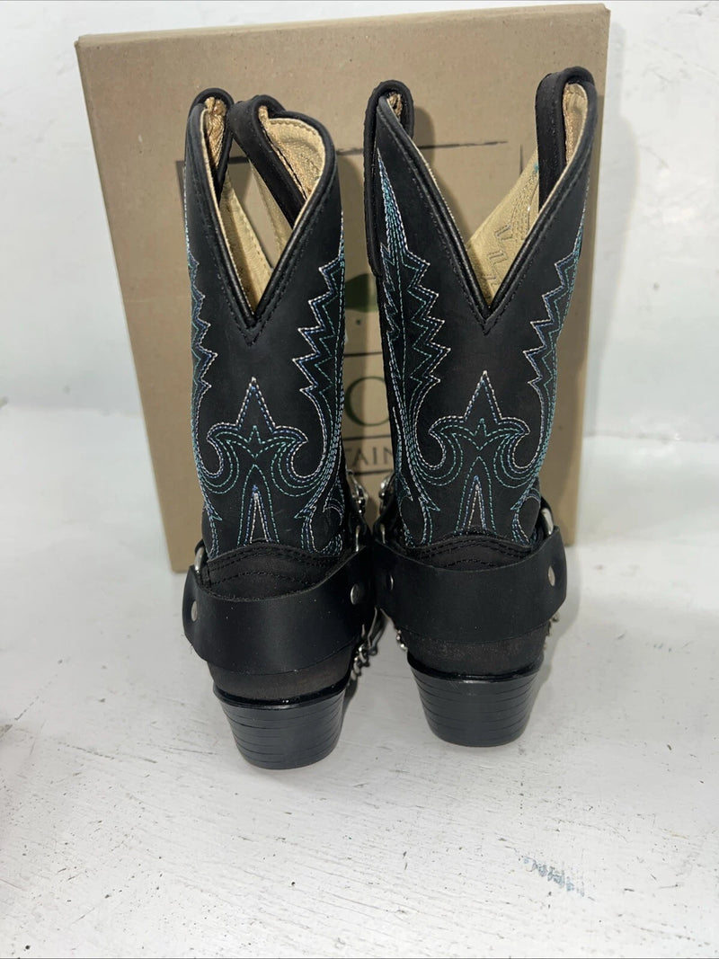 New Children’s Black Smoky Mountain Cowboy Boots. 3283 C 8.5 8 1/2 R. 24-32