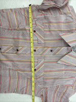 New Men’s Tem Tex Pink Stripe Long Sleeve Pearl Snap 15 Medium X-44
