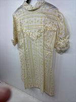 New Women’s Panhandle Slim White Yellow Design Short Sleeve Half Zip 40 YY-109