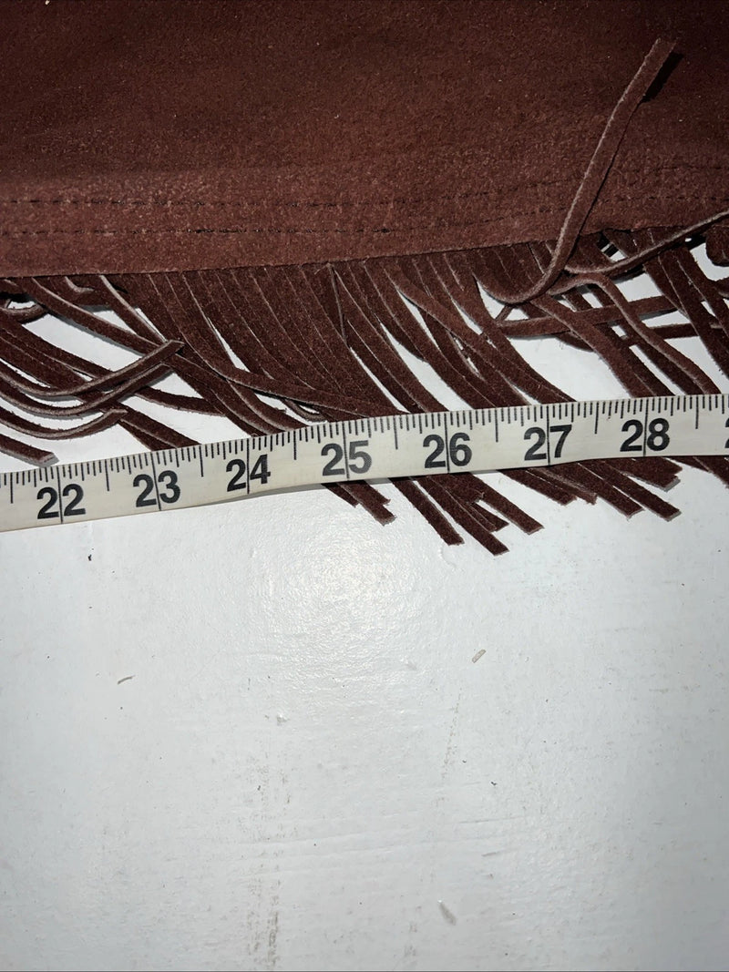 NOS Burgundy Show Chaps With Fringe Adjustable Waist 40 Large L-46