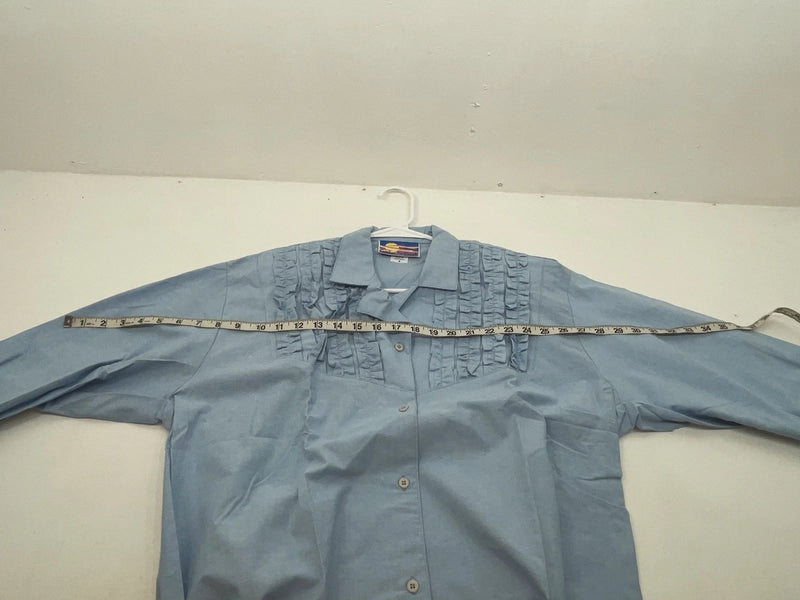 New Women’s Blue Cricket By The Creek Long Sleeve Button Up Shirt M 3B-100