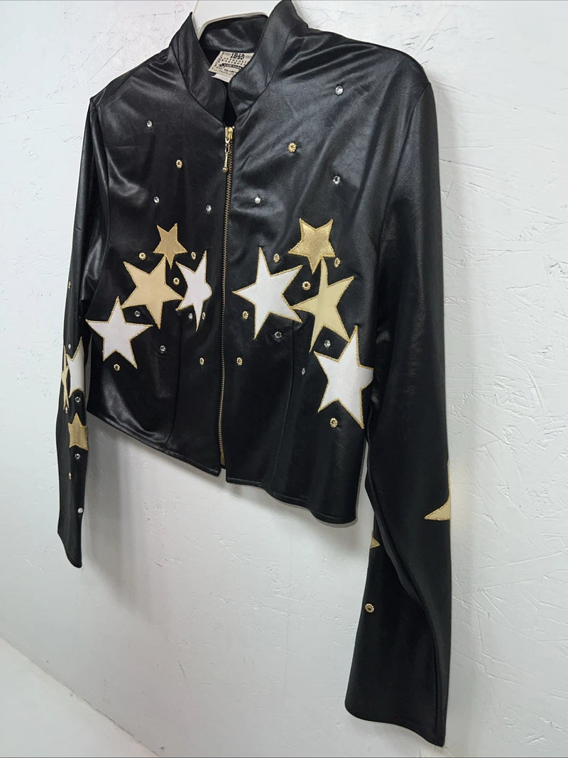 New Women Black 1849 Authentic Ranchwear long Sleeve Western show Shirt L UU-48