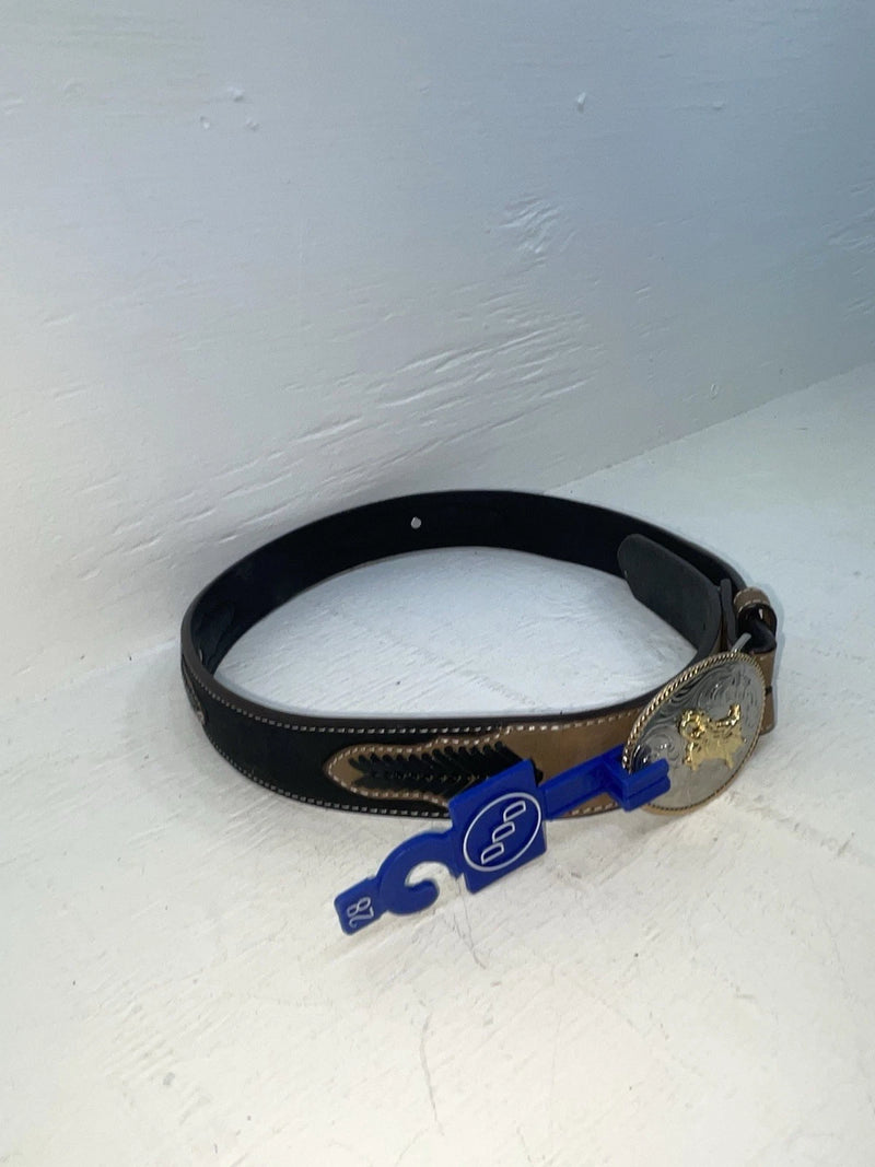 New Black Genuine Leather 3D Weaved And Silver Pendent 28” Belt #1430 JJ-110