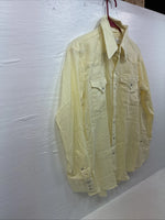 New Men’s Stockman Yellow Long Sleeve Pearl Snap 16 X 34 Large CC-18