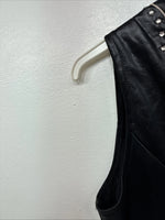 New Women’s 1848 RanchWear Black Rhinestone Sleeveless Vest Zip Up Large YY-43