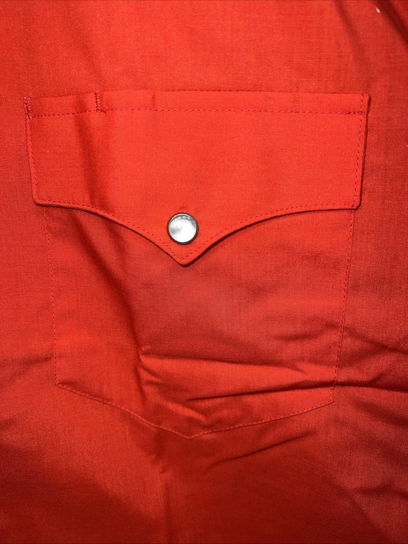 New Men’s Red HbarC Ranchwear Long Sleeve Pearl Snap Shirt. 17x35 XL S-8