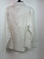 New Women’s Cumberland White Gem Long Sleeve Pearl Snap XL GG-46