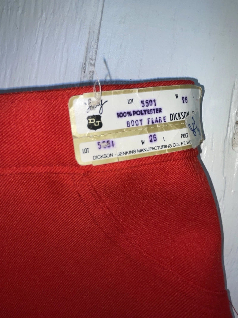 New Vintage Red Dickson Jenkins Polyester Pants #5501 3A-32