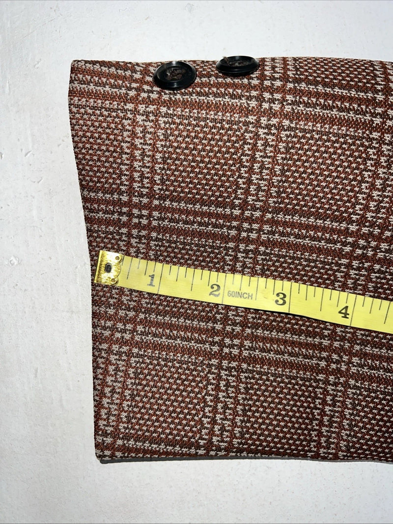 New Men’s Tanbark Red Plaid Suit Jacket 48R #720 X-601