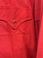 New Men’s ELY Cattleman Red Western Long Sleeve Pearl Snap 17 X 35 XL T-51