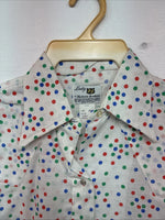 New Women’s Dickson Jenkins White Polkadot Long Sleeve Pearl Snap Size 38 LL-93