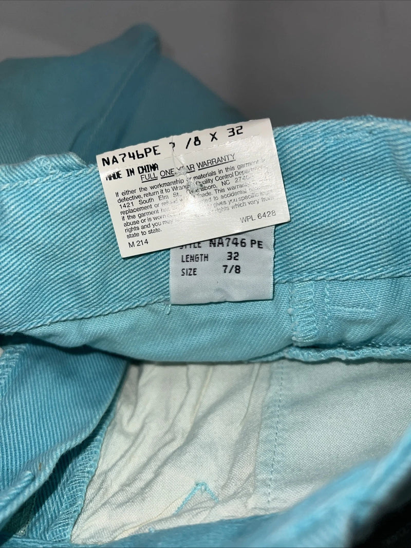 New Women’s Turquoise Wrangler Silverlake Relaxed Fit Denim Jeans. 7/8x32 O-17